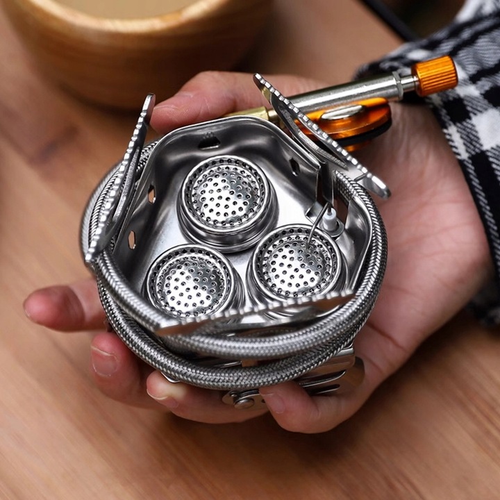 Doskonała MINI kuchenka turystyczna gazowa na kartusze z adapterem 5800W