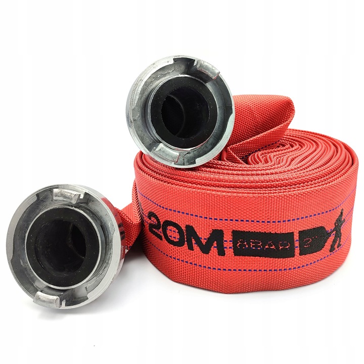 WĄŻ STRAŻACKI PARCIANY DO WODY SZAMBA 2" 52MM 20M Z SZYBKOZŁĄCZAMI DO POMPY