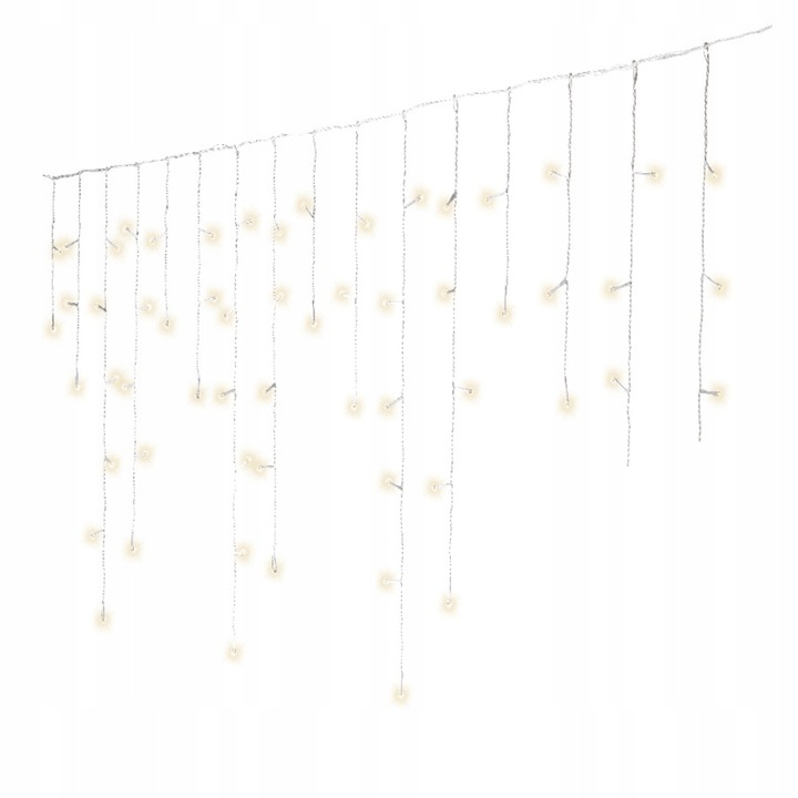 Lampki SOPLE Kurtyna 192 LED zewnętrzne na budynek okno rynne BATERIE 7m