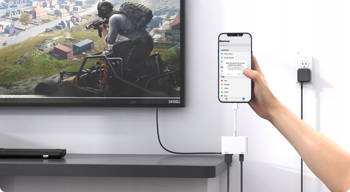 APPLE| Oryginalny ADAPTER LIGHTNING HDMI IPAD iPhone X 11 12 13 14 MAX PRO!