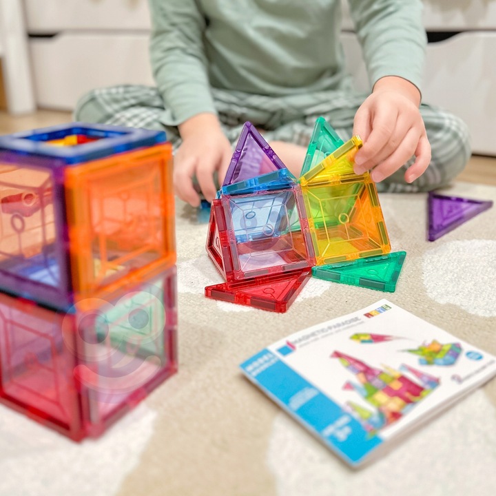 MAGNETYCZNE KLOCKI KONSTRUKCYJNE EDUKACYJNE UKŁADANKA 3D MONTESSORI WOOPIE