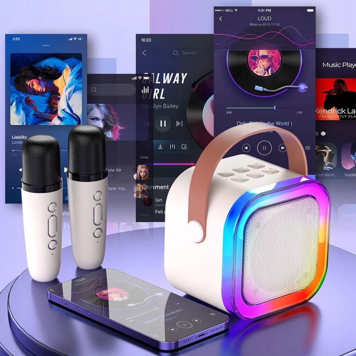 Bezprzewodowy Zestaw Do Karaoke Dla Dzieci Bluetooth Głośnik + 2 mikrofony