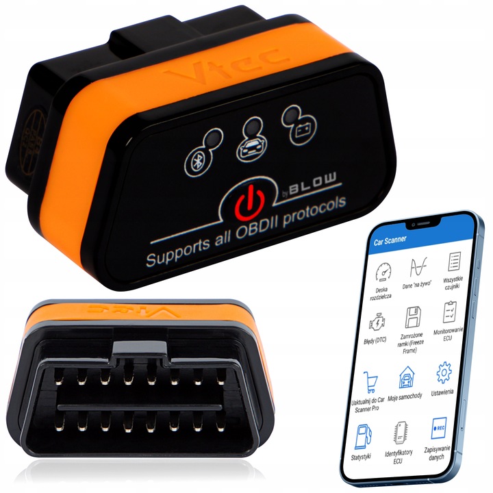 2x INTERFEJS DIAGNOSTYCZNY OBD2 BLUETOOTH ANDROID iOS WINDOWS TESTER POLSKI