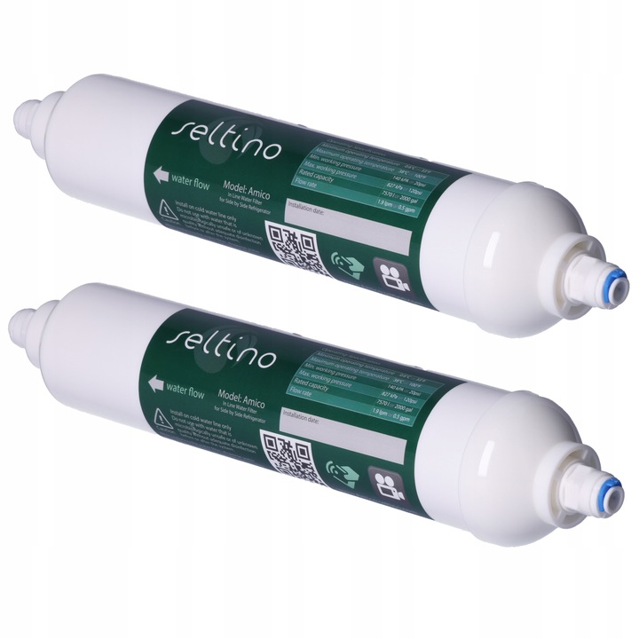 ZESTAW 2x zewnętrzny FILTR Wody Seltino do lodówek SIDE BY SIDE TOP JAKOŚĆ