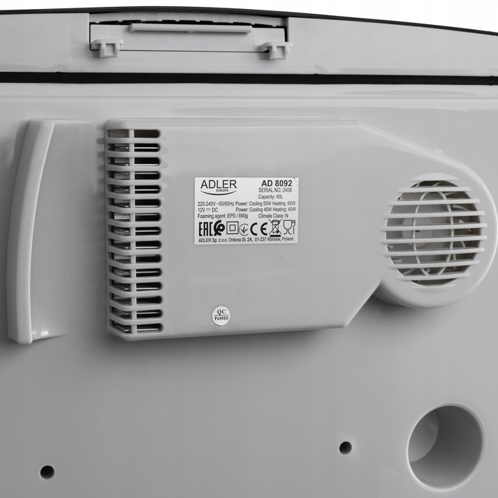 Lodówka turystyczna samochodowa AC/DC 40L chłodzenie grzanie Adler AD 8092