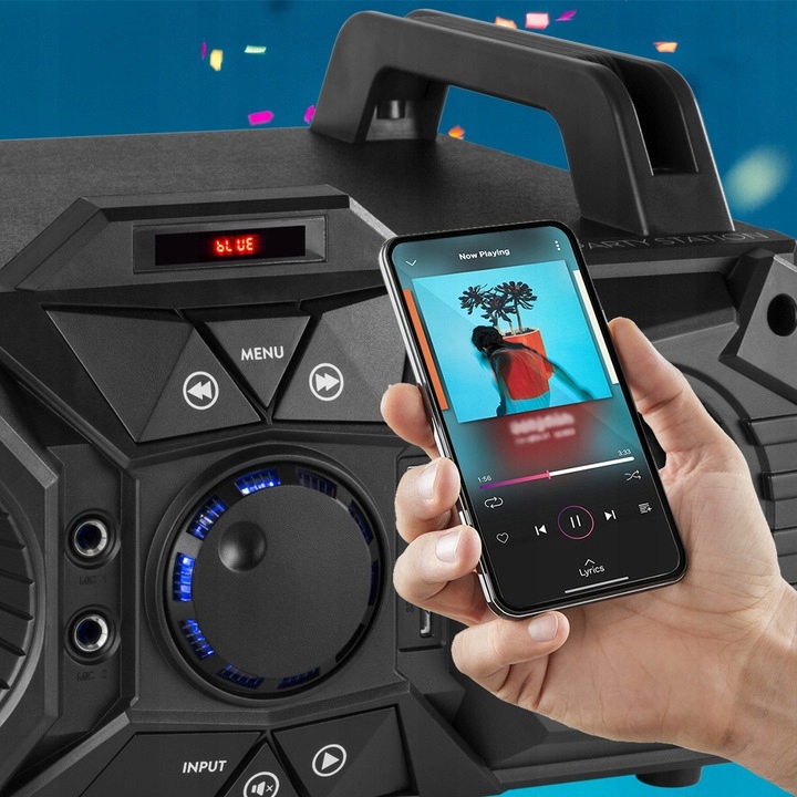 Głośnik bluetooth BOOMBOX BT SD USB AUX akumulator