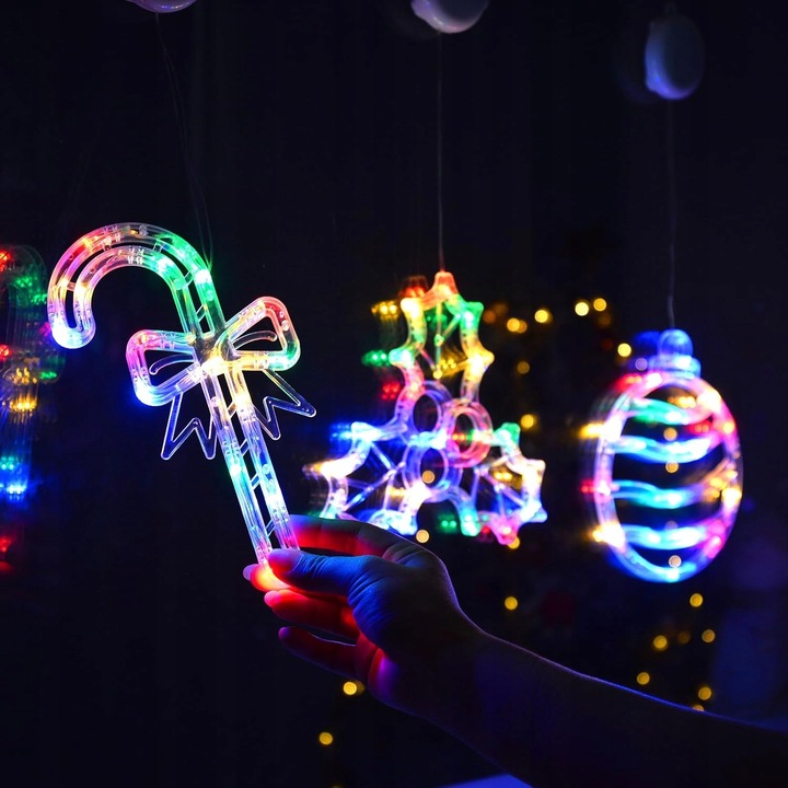 ZESTAW 3 X ŚWIECĄCE Dekoracje OZDOBY LAMPKI ŚWIĄTECZNE OZDOBY NA OKNO HDL