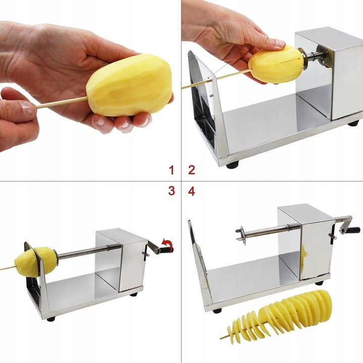 MASZYNKA stalowa nóż stalowy DO ZAKRĘCONYCH ZIEMNIAKÓW NA PATYKU do frytek