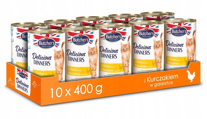 Butchers mokra karma dla kota Delicious Dinners kurczak 10x400g