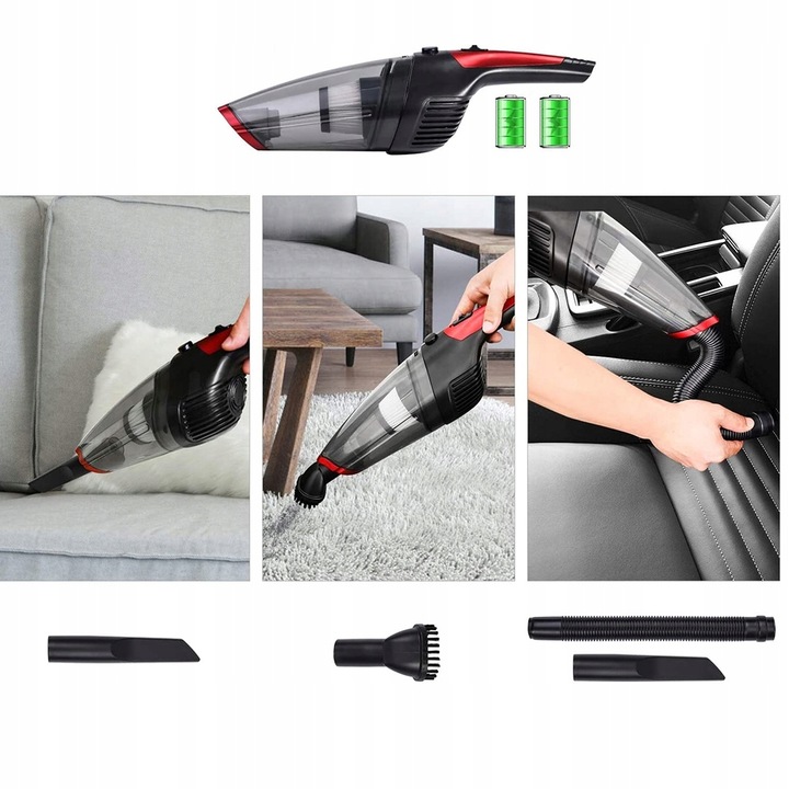 ODKURZACZ PODRĘCZNY BEZPRZEWODOWY MOCNY DO AUTA SAMOCHODOWY 120 W 7200 PA