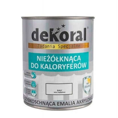 Dekoral emalia farba do kaloryferów biała 750ml SATYNA