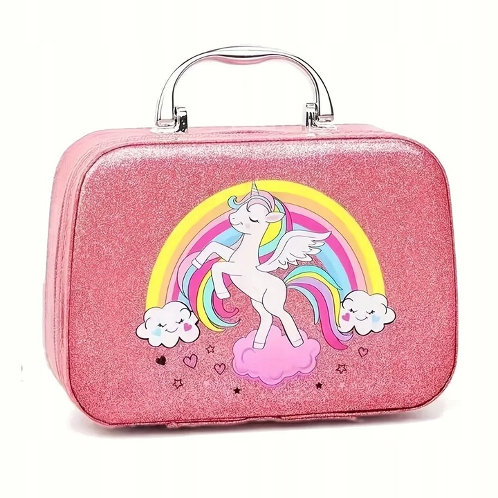 KUFEREK ZESTAW KOSMETYKI DO MAKIJAŻU PAZNOKCI JEDNOROŻEC MAKEUP DLA DZIECI