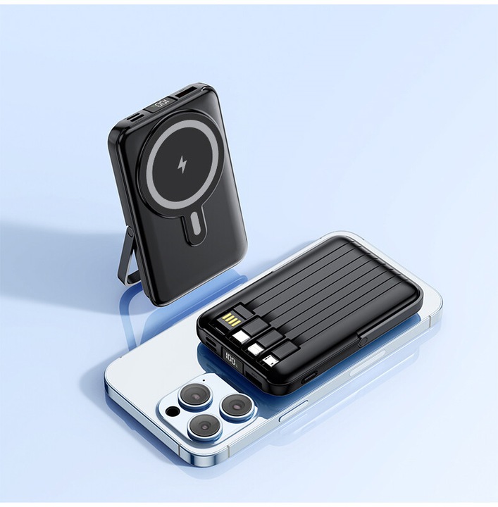 SZYBKI BEZPRZEWODOWY POWER BANK z MagSafe INDUKCYJNY PODSTAWKA 10000mAh