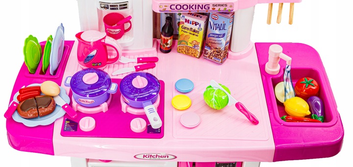 DUŻA KUCHNIA DLA DZIECI Kuchenka Akcesoria Światło