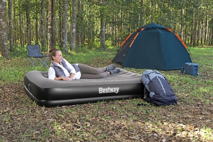 Materac 2os dmuchany Tritech Air wbudowana pompka USB Bestway 203x152x36cm