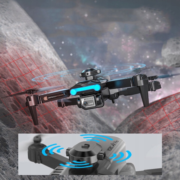 DRON Z KAMERĄ 4K DLA DOROSŁYCH 360° OMIJANIE PRZESZKÓD WIFI SKŁADANY DRON