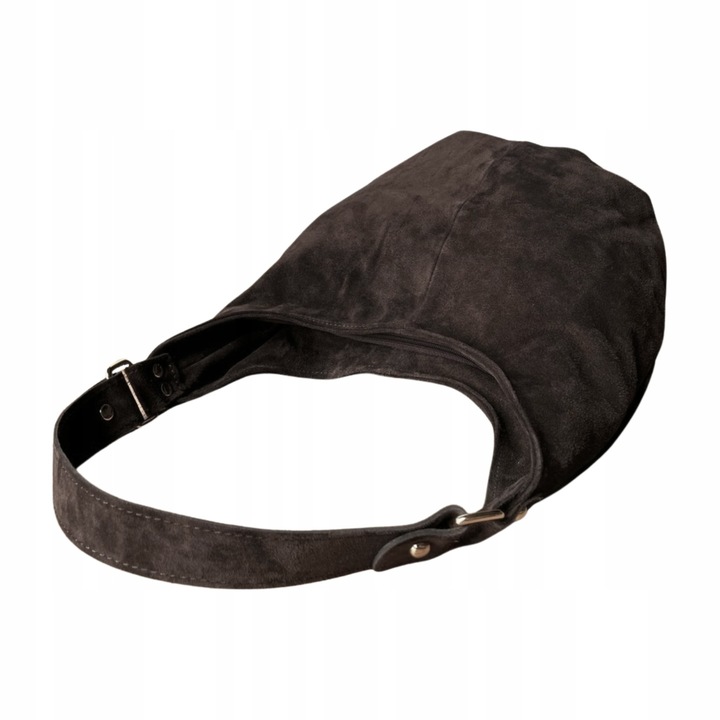 CZEKOLADOWA ZAMSZOWA TOREBKA WOREK BRĄZOWA TOREBKA ZAMSZ NATURALNY ZAMEK