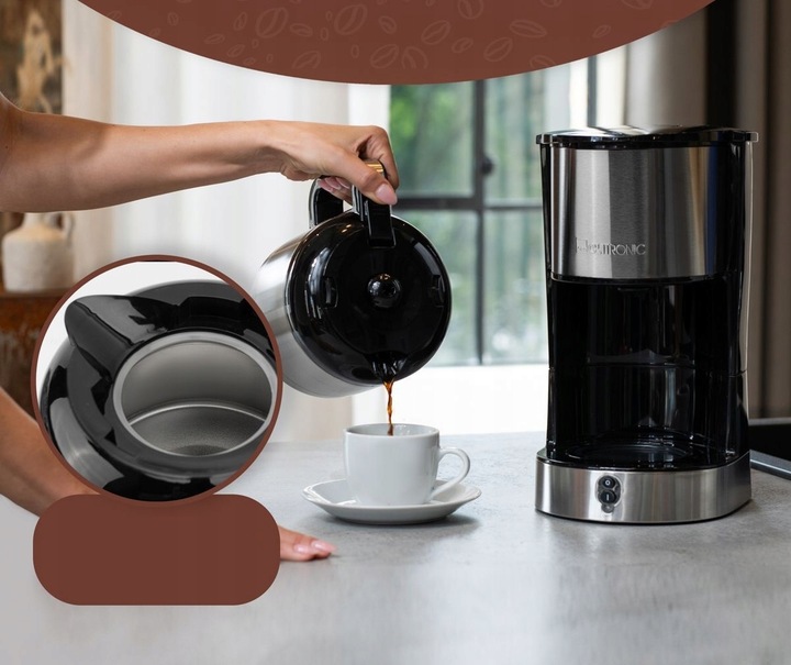 EKSPRES DO KAWY PRZELEWOWY 2w1 KAWIARKA Z TERMOSEM TERMOS 1,2L 800W