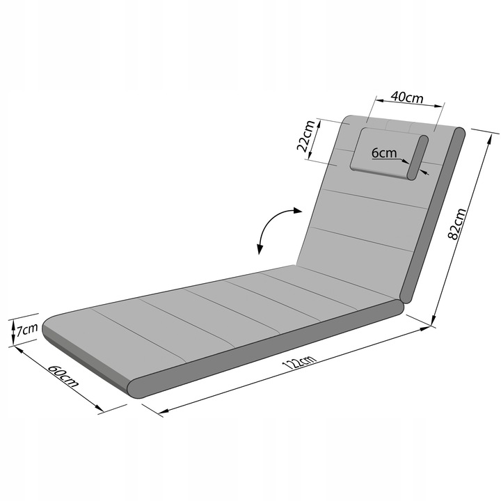Materac Leżanka Poducha do ogrodu na leżak 204x60