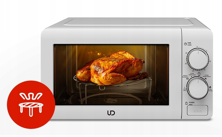 BIAŁA KUCHENKA MIKROFALOWA UD MIKROFALÓWKA MIKROFALA GRILL WOLNOSTOJĄCA