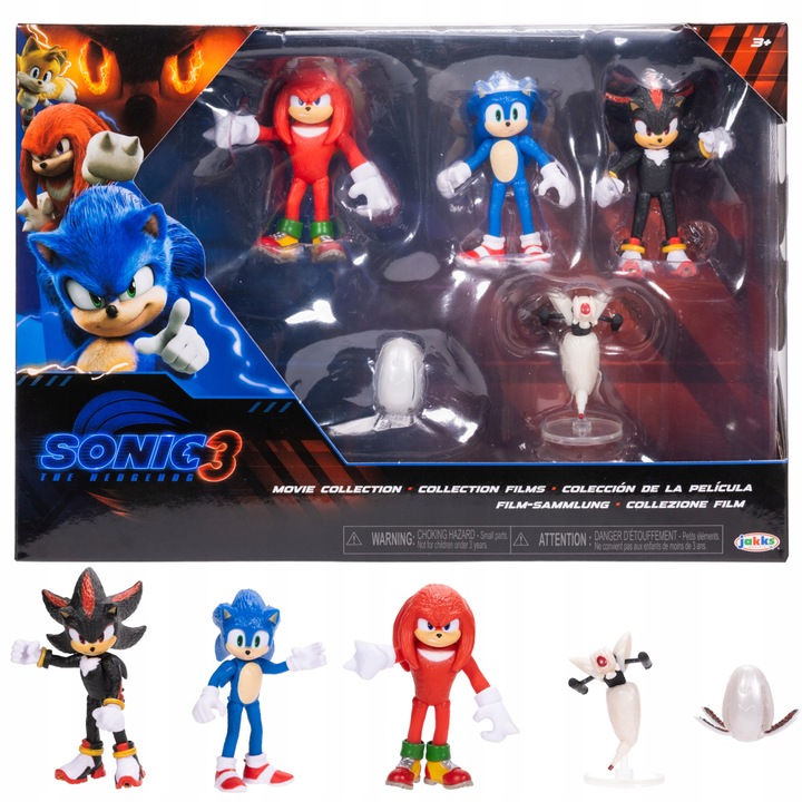 ZESTAW FIGUREK SONIC 3 THE HEDGEHOG 5 ELEMENTÓW SHADOW KNUCKLES