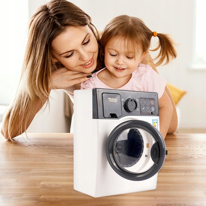 PRALKA AUTOMATYCZNA DLA DZIECI INTERAKTYWNA DŹWIĘKI LED OTWIERANA BĘBEN AGD