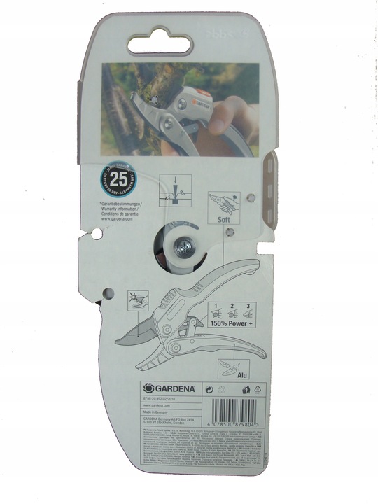 Gardena 8798 Aluminiowy sekator kowadełkowy 25mm sekator do gałęzi suchych