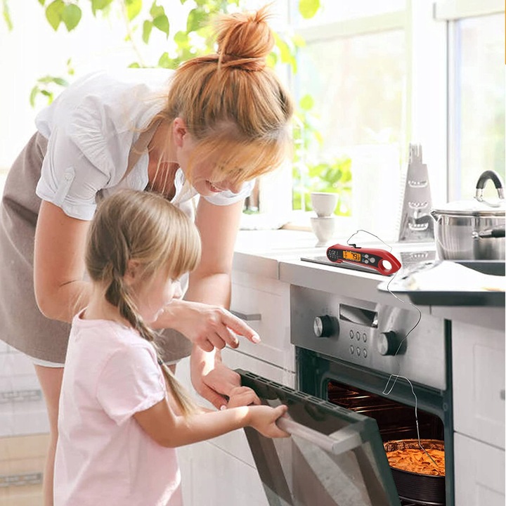 Termometr Kuchenny Skladany -50°C do 300°C 2x Sondy Stal-304 LCD Alarm IPX7