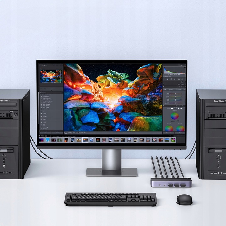 UGREEN PRZEŁĄCZNIK SWITCH KVM 2w1 HDMI USB-A USB-B USB-C MICRO 4K 2X KABEL