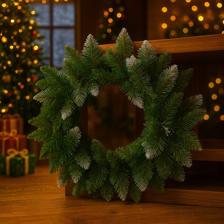 WIANEK ŚWIĄTECZNY GĘSTY OZDOBA ŚWIĄTECZNA NA DRZWI STÓŁ WIENIEC ZIELONY 65