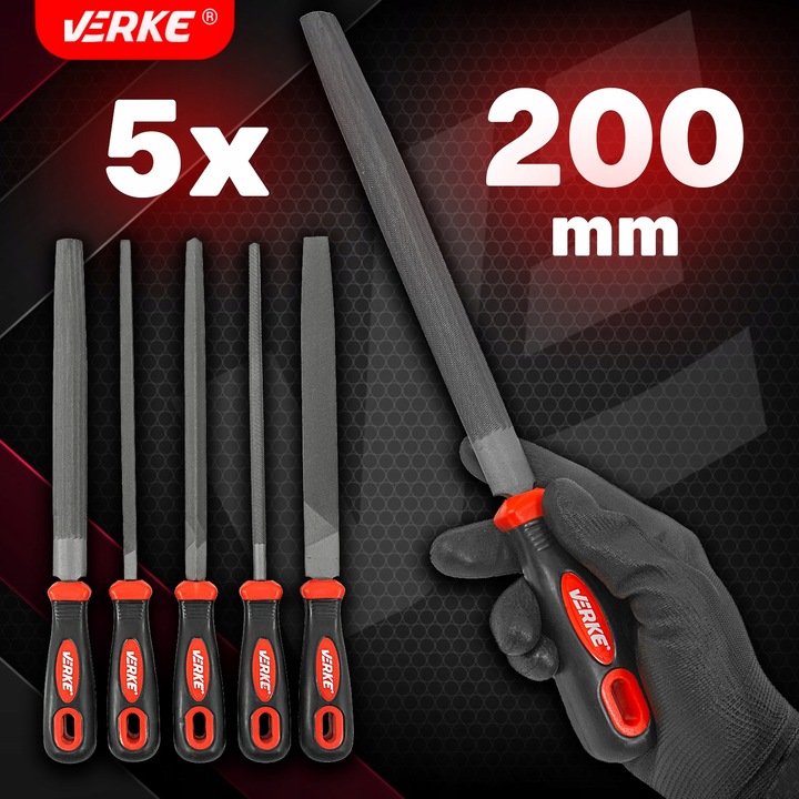 ZESTAW PILNIKÓW PILNIK ŚLUSARSKI ZDZIERAK TARNIK METALU PŁASKI OKRĄGŁY 20cm