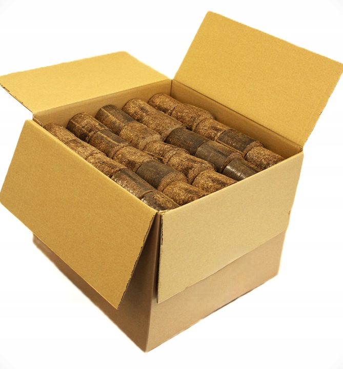 BRYKIET KOMINKOWY W KARTONIE 25 KG walec drzewny mieszany kominek drewno