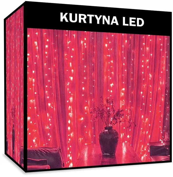KURTYNA SOPLE 100 LED GNIAZDO IP44 CZERWONA