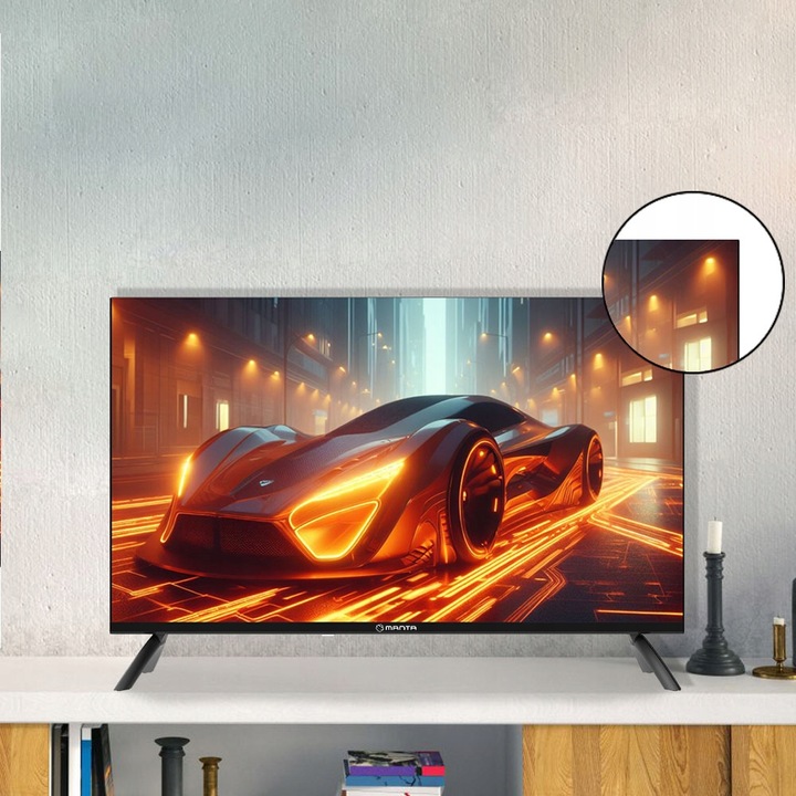 Telewizor 32 cale TV tuner dekoder DVBT2 HEVC HD USB HDMI CL+ +UCHWYT Manta