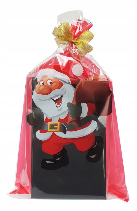 Torebki ŚWIĄTECZNE WORKI CELOFANOWE FOLIOWE czerwone MIKOŁAJ 30x50 50 szt.