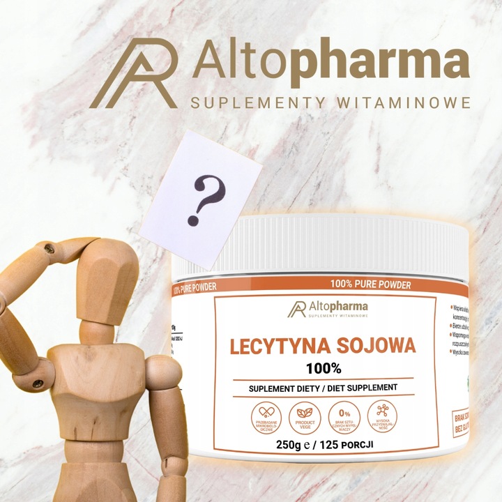 LECYTYNA SOJOWA 100% w proszku KONCENTRACJA STRES PAMIĘĆ Alto Pharma 250G