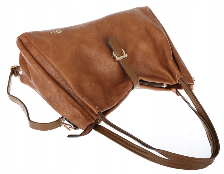 Torebka Damska listonoszka Shopperka na ramię pojemna CH3319 Brązowa