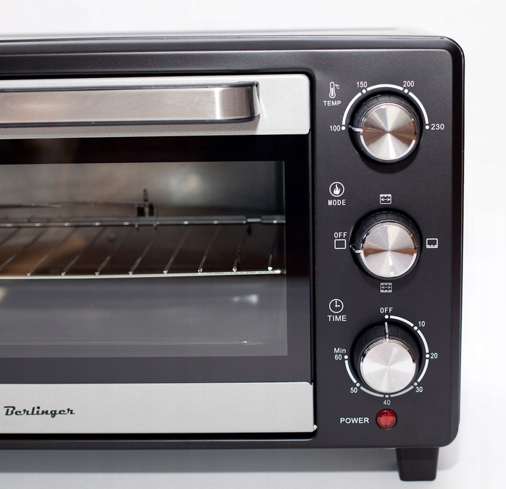 MINI PIEKARNIK ELEKTRYCZNY WOLNOSTOJĄCY 25L BERLINGER GRILL ROŻNO PRZENOŚNY
