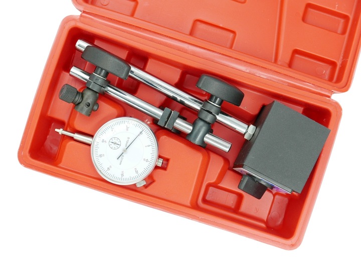 CZUJNIK ZEGAROWY + STATYW MAGNETYCZNY SPRAWDZANIA BICIA TARCZ HAMULCOWYCH