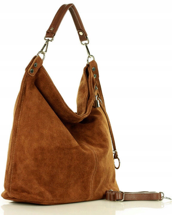 Torebka damska worek TORBA SKÓRZANA na ramię