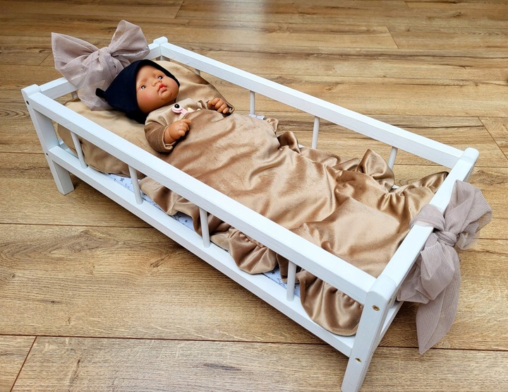 2w1 Łóżeczko – Kołyska XXL duże dla lalek z 3 elementową pościelą PL