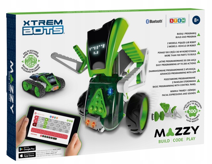 XTREM BOTS ROBOT INTERAKTYWNY MAZZY STEM do nauki programowania, +8 lat