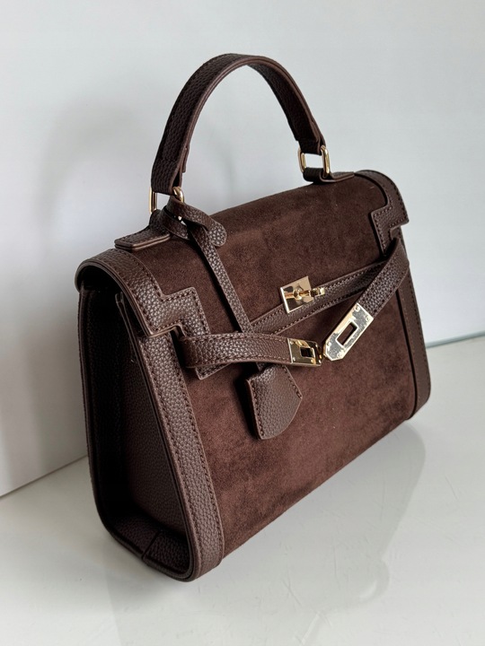 Torebka Gallantry Paris HIT czekoladowa zamsz eco brązowa listonoszka brąz