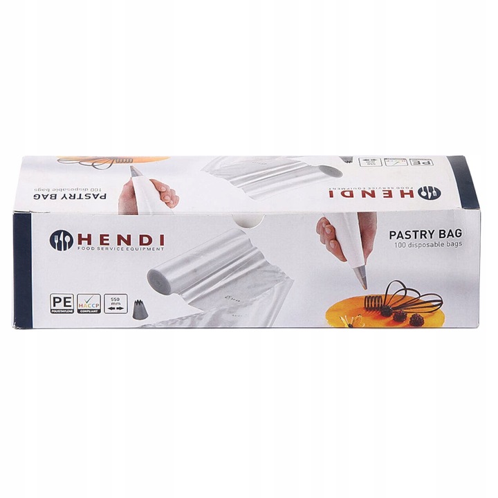Worki do szprycowania Jednorazowe HENDI przezroczysty 100 szt. DUŻE 53x28cm