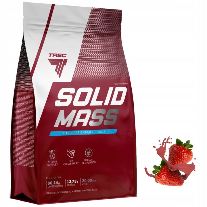 GAINER TREC SOLID MASS 3000g SMACZNY ZESTAW BIAŁEK I WĘGLOWODANÓW 3 kg