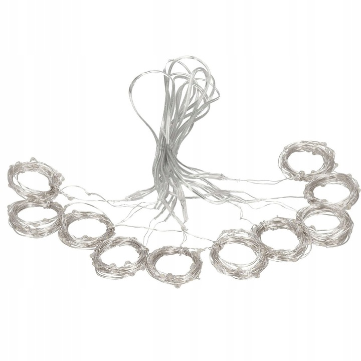 KURTYNA ŚWIETLNA NA BATERIE 300 LED LAMPKI 3x3M 8 FUNKCJI ZIMNE ŚWIATŁO