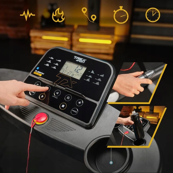 Bieżnia elektryczna składana domowa treningowa kąt nachylenia Trex Sport