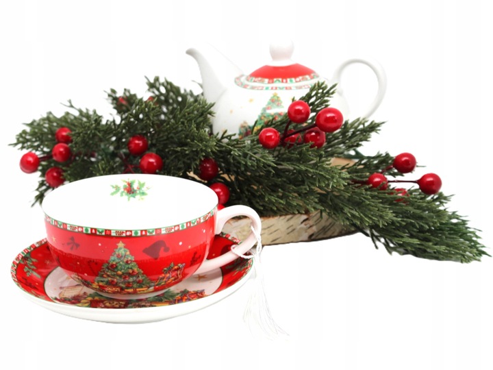 ŚWIĄTECZNY DZBANEK Z FILIŻANKĄ TEA FOR ONE