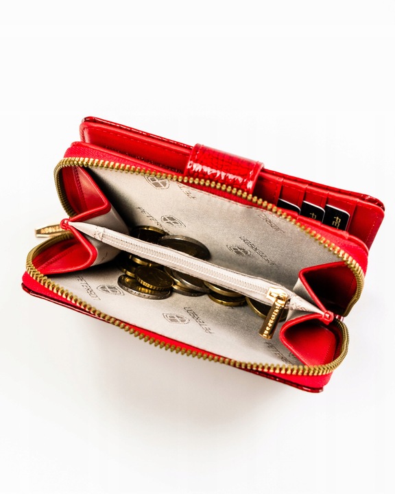 Portfel damski Peterson na zatrzask elegancki pojemny suwak na prezent