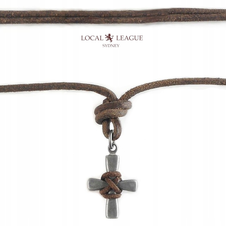 NASZYJNIK MĘSKI WISIOREK KRZYŻYK AUSTRALIA REGULACJA DŁUGOŚCI KRZYŻ RZEMIEŃ